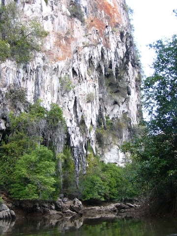 cliff of stalactites